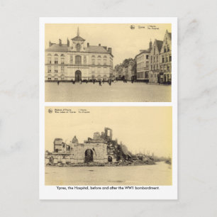 Belgien, Ypres - Bombardierung WW1 Postkarte