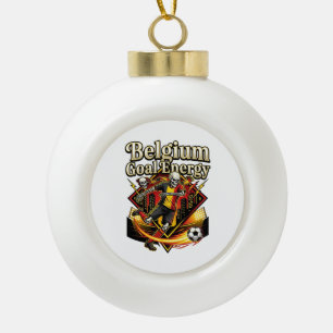 Belgien Ziel Energie Skelett Stürmer Nationen Fett Keramik Kugel-Ornament