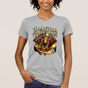 Belgien Ziel Energie Skelett Stürmer Nationen Fett T-Shirt