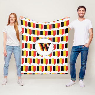 BELGIENFahne für Monogramm Fleecedecke