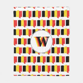 BELGIENFahne für Monogramm Fleecedecke