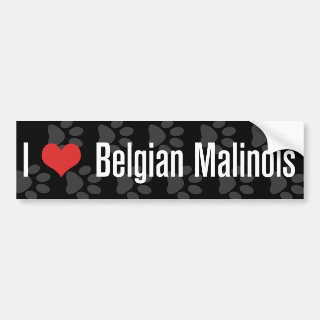 Belgier I (Herz) Malinois Autoaufkleber (Vorne)