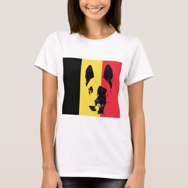 Belgier Malinois Flaggen-T-Shirt T-Shirt (Vorderseite)