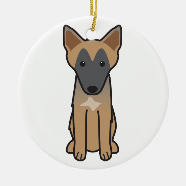 Belgier Malinois HundeCartoon Keramik Ornament (Vorne)