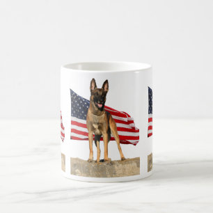 Belgier Malinois und Flaggen-Tasse Tasse