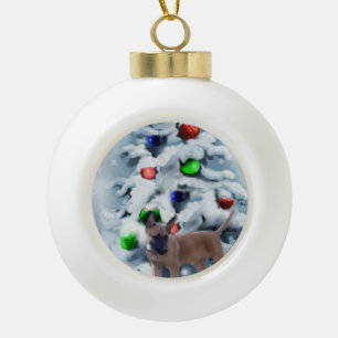 Belgier Malinois Weihnachten Keramik Kugel-Ornament