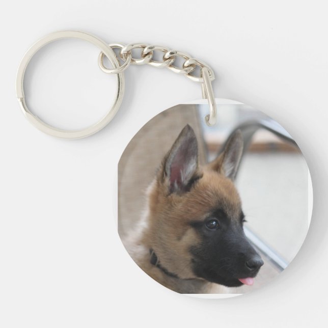 Belgier Malinois Welpen-Schlüsselanhänger Schlüsselanhänger (Vorderseite)
