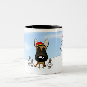 Belgier Malinois Winter-Schnee Zweifarbige Tasse