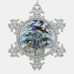 Belgier Tervuren Weihnachten Schneeflocken Zinn-Ornament