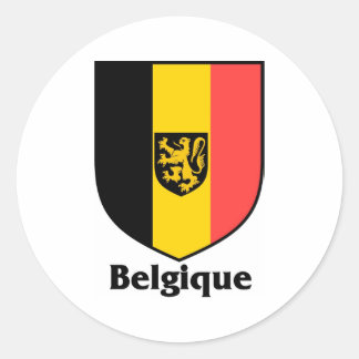 Belgique, Wappen/Belgien Runder Aufkleber