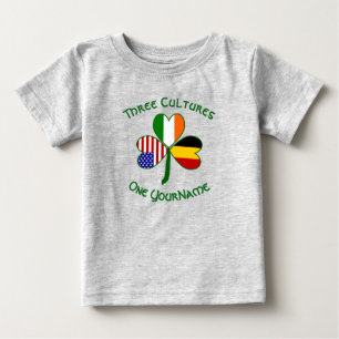 Belgisch Irisch Amerikanische Kleeblattflagge Pers Baby T-shirt