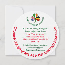 Belgisch Irisches USA Kleeblatt Personalisiert Geb Einladung