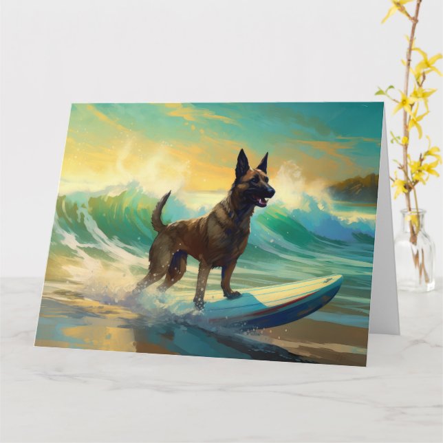 Belgisch Malinoi Beach Surfmalerei Karte (Gelbe Blume)