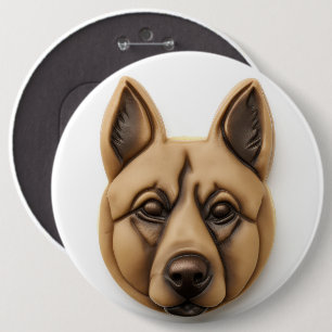 Belgisch Malinoi Dog 3D Inspiriert Button