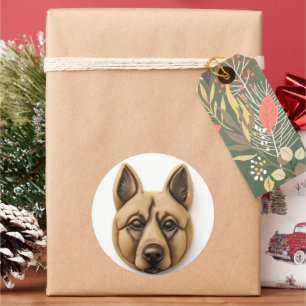 Belgisch Malinoi Dog 3D Inspiriert Runder Aufkleber