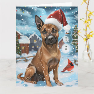 Belgisch Malinoi Dog Winter Wonderland Weihnachten Karte