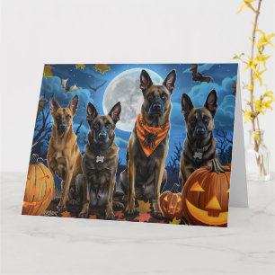 Belgisch Malinoi Halloween Spooky Karte