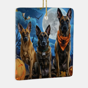 Belgisch Malinoi Halloween Spooky Keramikornament