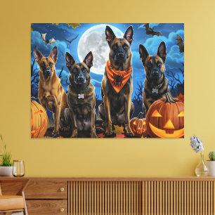 Belgisch Malinoi Halloween Spooky Leinwanddruck