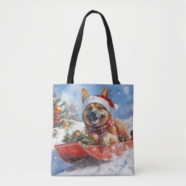 Belgisch Malinoi in Sledge Let it Snow Christmas (Vorderseite)