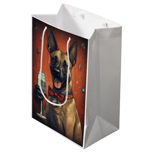 Belgisch-Malinoi-Neujahr Mittlere Geschenktüte (Vorderseite Schrägansicht)
