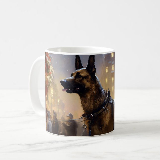 Belgisch Malinoi Weihnachtsfeiertage Kaffeetasse (Vorderseite Links)