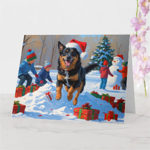 Belgisch Malinoi Weihnachtsfest Schneeszene Karte