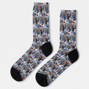 Belgisch Malinoi Weihnachtsfest Schneeszene Socken