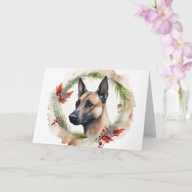 Belgisch Malinoi Weihnachtsschrei Festlicher Papi Karte (Orchidee)