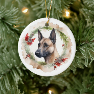 Belgisch Malinoi Weihnachtsschrei Festlicher Papi Keramik Ornament