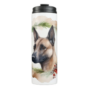 Belgisch Malinoi Weihnachtsschrei Festlicher Papi Thermosbecher