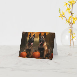 Belgisch Malinoi Welpe Autumn Delight Pumpkin Karte