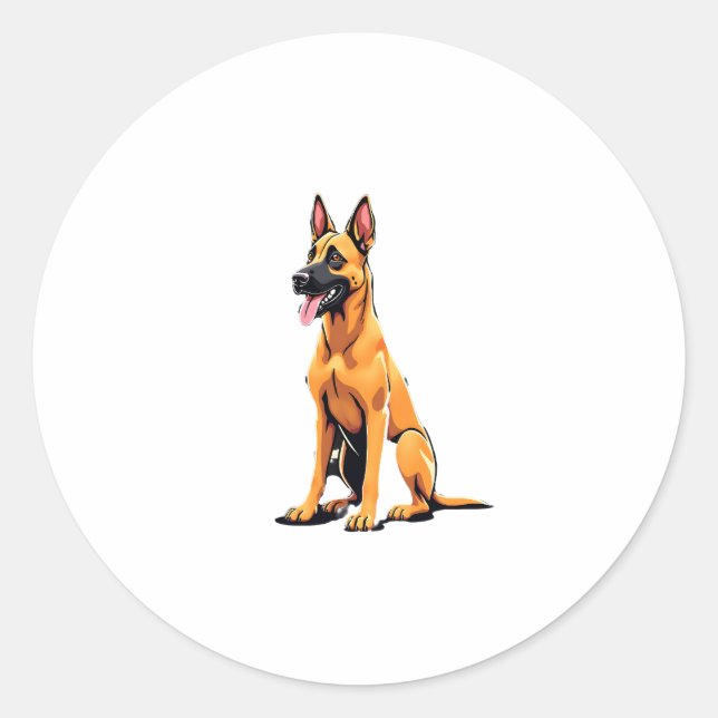 Belgisch Malinois (3) Runder Aufkleber (Vorderseite)