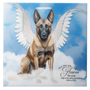 Belgisch Malinois Angel Personalisiert Pet Memoria Fliese