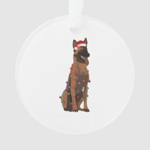 Belgisch Malinois Christmas Lights Xmas Dog Lover Ornament
