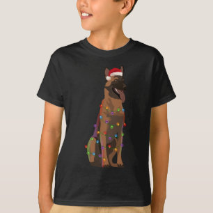 Belgisch Malinois Christmas Lights Xmas Dog Lover T-Shirt