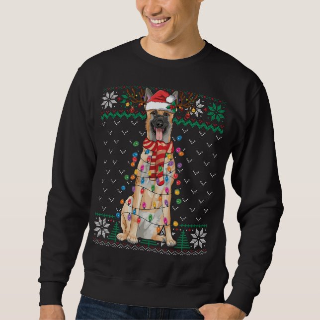 Belgisch Malinois Christmas Ugly Sweater Funny Dog Sweatshirt (Vorderseite)