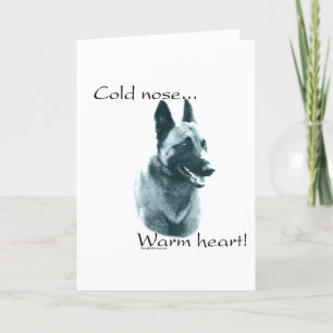 Belgisch Malinois Cold Nose Warm Herz Feiertagskarte