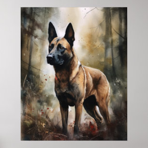 Belgisch Malinois Dog Art Print Poster
