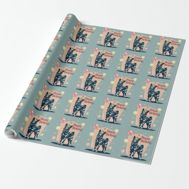 Belgisch Malinois Dog Colorful Geschenkpapier (Ungerollt)