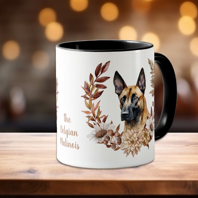 Belgisch Malinois Dog Herbstkranz Tasse (Von Creator hochgeladen)