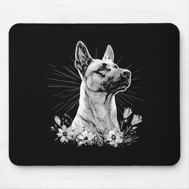 Belgisch Malinois Dog Lover Retro Style Tattoo Mousepad (Vorne)