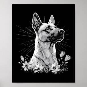 Belgisch Malinois Dog Lover Retro Style Tattoo Poster