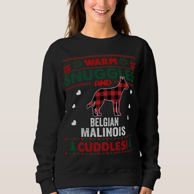 Belgisch Malinois Dog Lover Xmas Geschenke Ugly Ch Sweatshirt (Vorderseite)