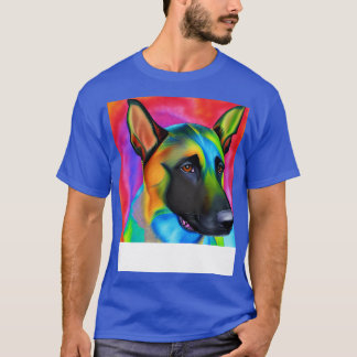 Belgisch Malinois Dog Rainbow Painting T-Shirt