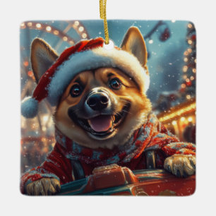 Belgisch Malinois Dog Roller Untersetzer Weihnacht Keramikornament