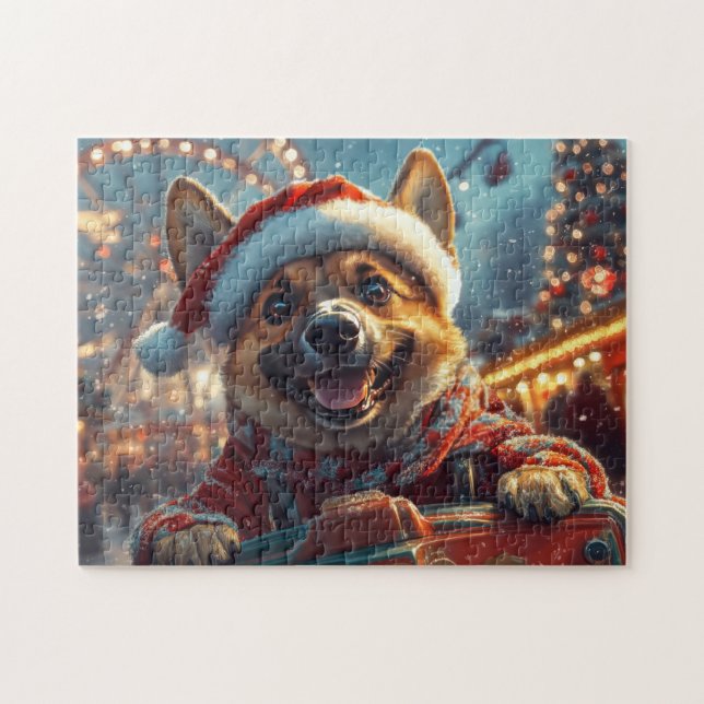 Belgisch Malinois Dog Roller Untersetzer Weihnacht Puzzle (Horizontal)