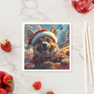 Belgisch Malinois Dog Roller Untersetzer Weihnacht Serviette