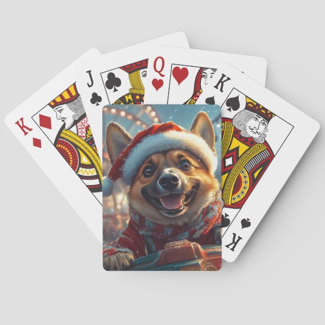 Belgisch Malinois Dog Roller Untersetzer Weihnacht Spielkarten (Rückseite)