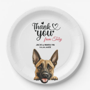 Belgisch Malinois Dog Wedding Cocktail Pappteller